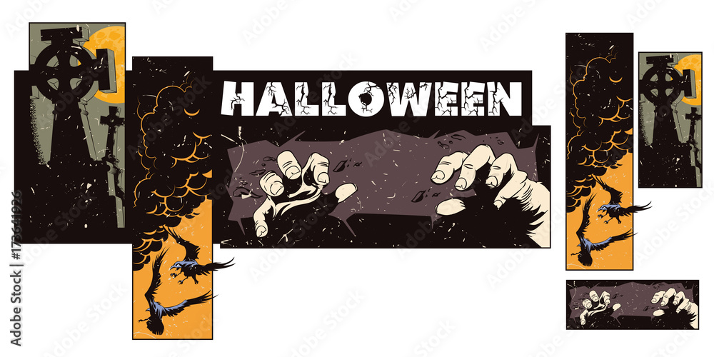 Fototapeta premium Collage on theme halloween.