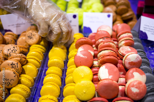 Circular cake macaron or macaroon photo