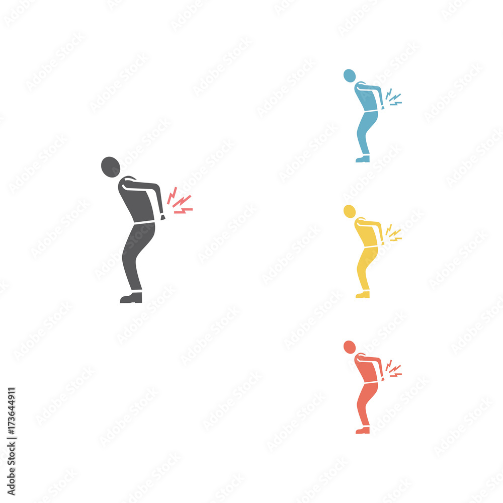 Backache vector icon. Backache vector icon.