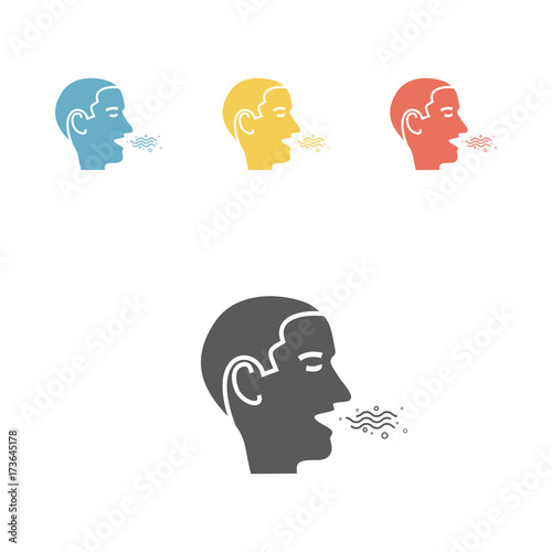 Halitosis. Line Icon. Vector illustration.