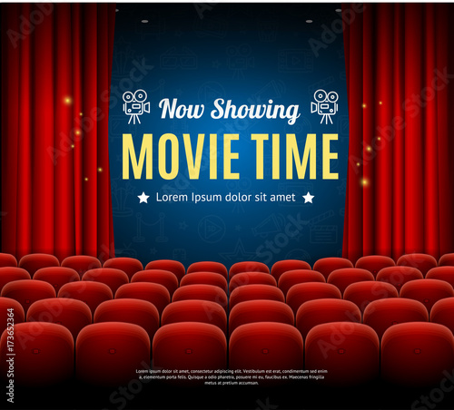 Cinema Movie Time Background Card. Vector