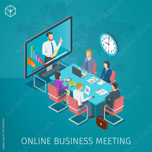 Business conference online banner