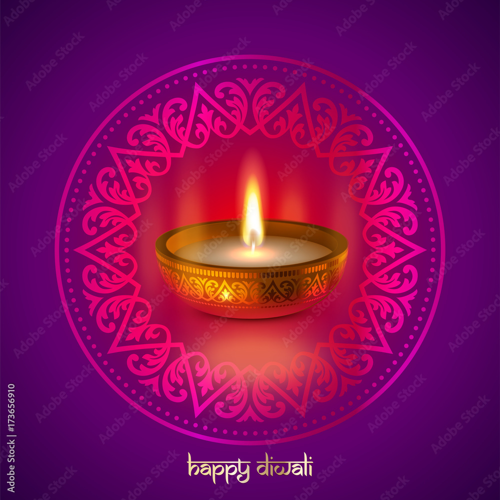 Happy Diwali gold candle light Indian festival greeting card vector design Happy Diwali gold candle light Indian festival greeting card vector design
