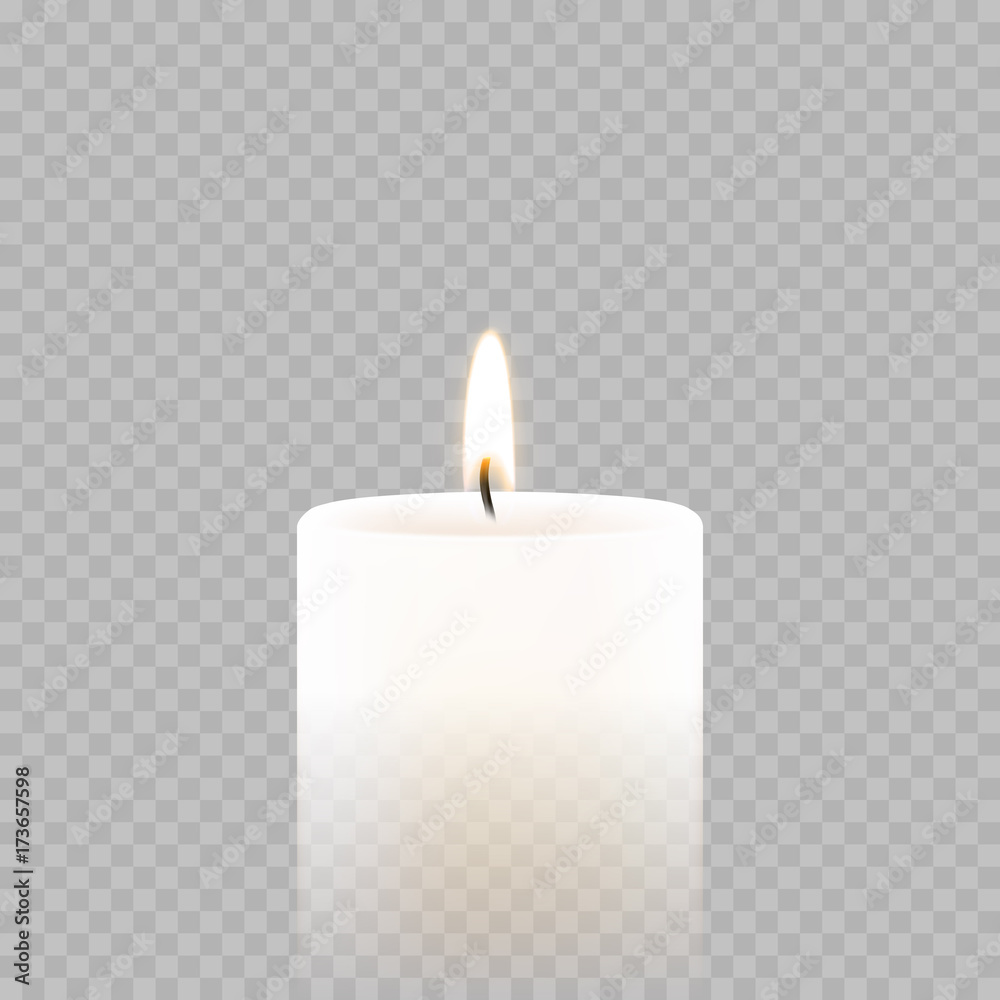 Fototapeta premium Candle tealight or tea light vector 3D realistic icon burning flame fire