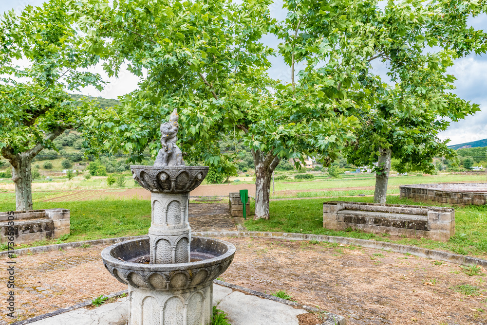 Fountain in Carucedo, province of Leon, Castile and Leon, Spain