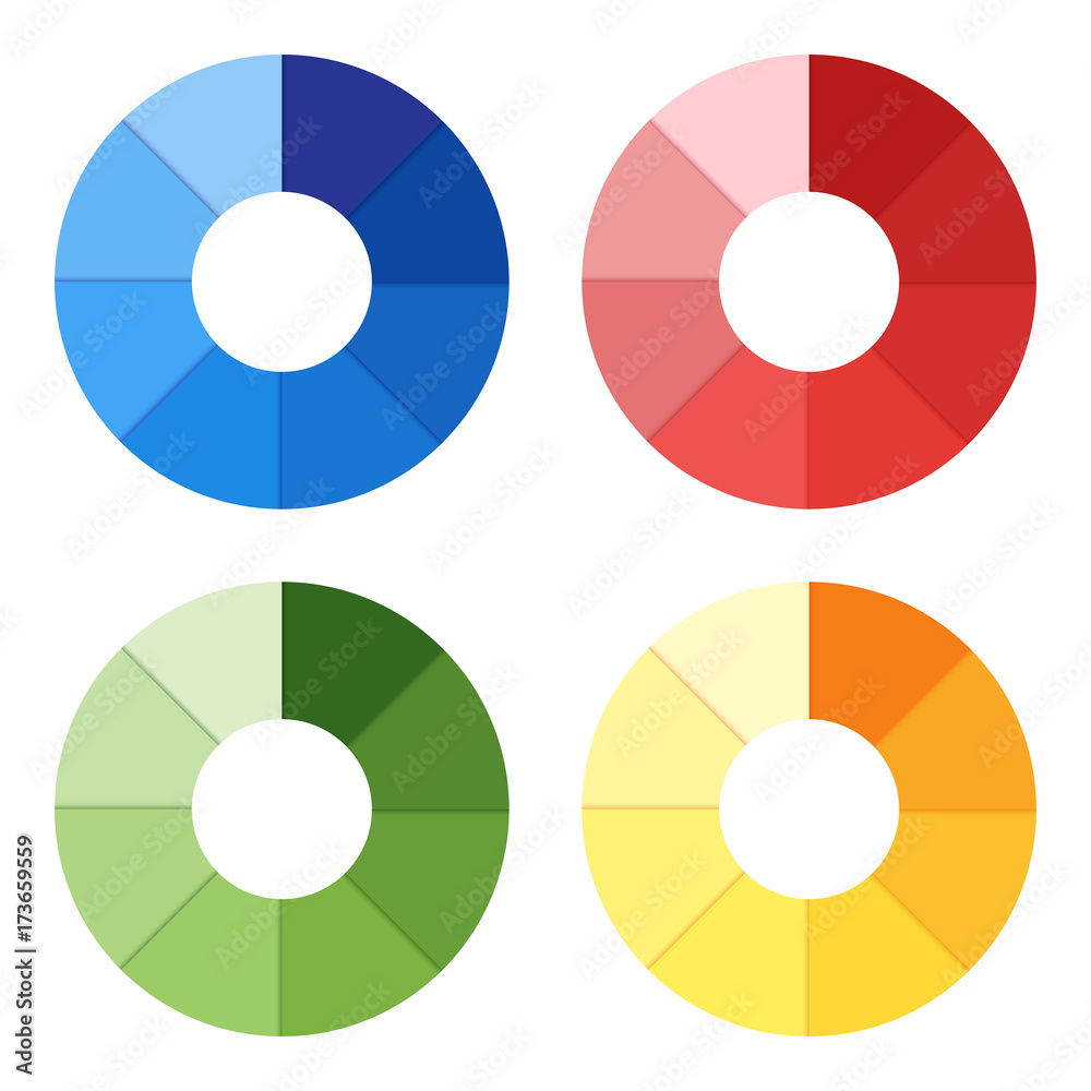Pie chart on isolated background. Business data, colorful elements for infographics. Vector illustration Pie chart on isolated background. Business data, colorful elements for infographics. Vector illustration