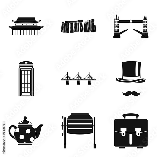 Showplace icons set, simple style