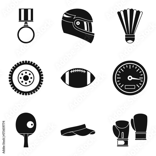 Good luck icons set, simple style