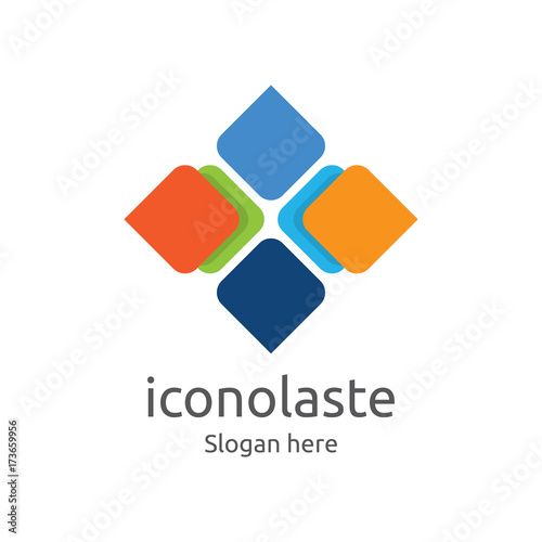 abstract square tile colorful design logo template for any purpose like business, properties, brand, product identity