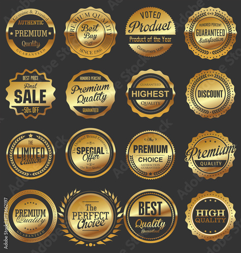 Luxury quality golden badge retro collection