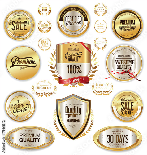 Luxury quality golden badge retro collection