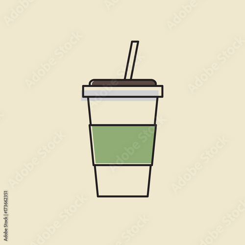 Vector of cold drink cup icon