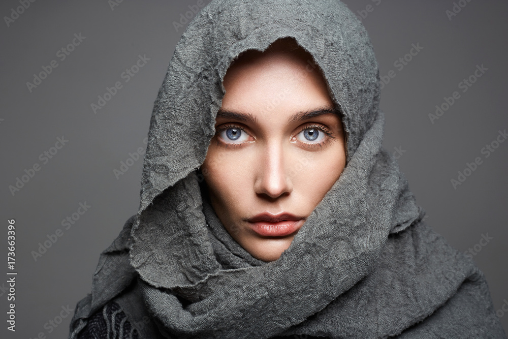 beautiful woman in scarf.arabian fashion beautiful woman in scarf.arabian fashion