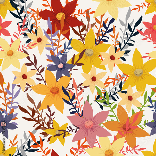 Bright flowers.