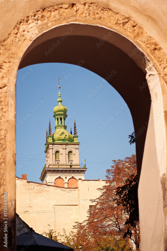 Naklejka premium historic center of Lviv. Ukraine