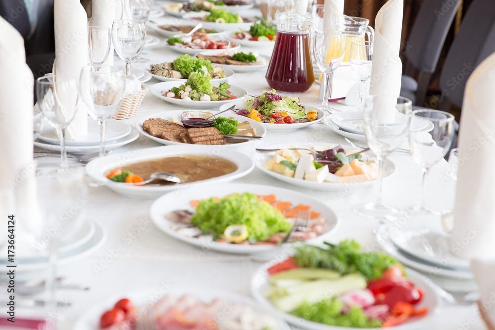 Wedding table, delicious, restaurant meal Wedding table, delicious, restaurant meal
