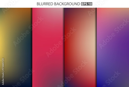 Fototapeta Naklejka Na Ścianę i Meble -  Abstract Creative concept vector multicolored blurred background set. For Web and Mobile Applications, art illustration template design, business infographic and social media, modern decoration