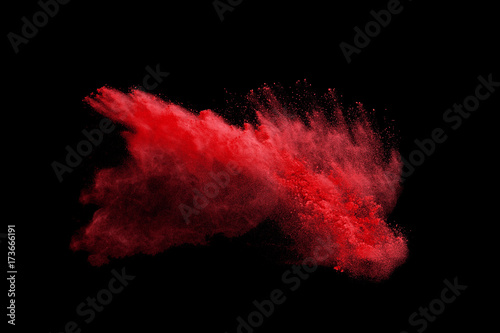 colorful powder splash isolated on black background