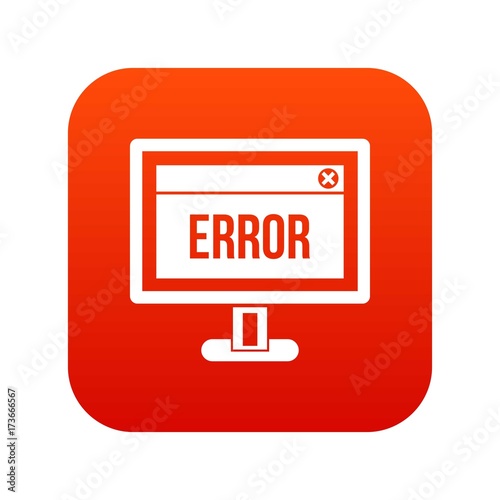 Free Download Error sign on a computer monitor icon digital red - GFXLoad