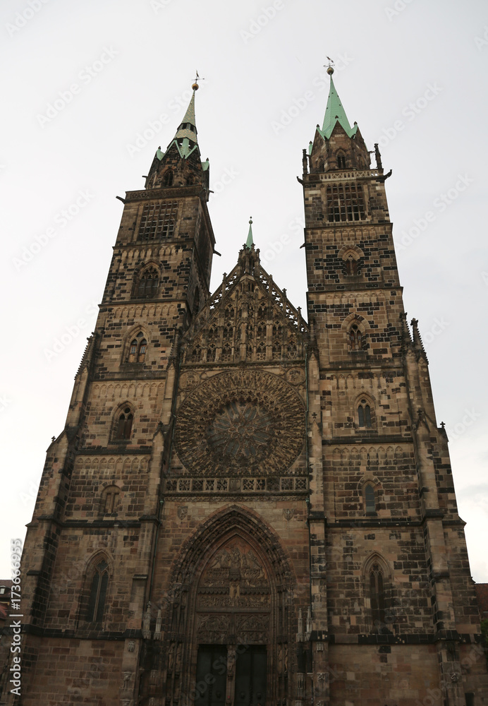 Saint Lawrence Church in the old town of Nuremberg Germany