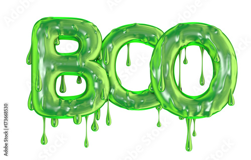 Canvas Print Boo word made from green dripping slime halloween letters