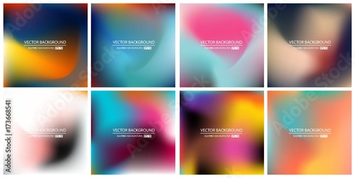 Abstract Creative concept vector multicolored blurred background set. For Web and Mobile Applications, art illustration template design, business infographic and social media, modern decoration