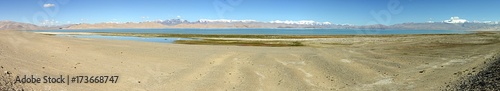 Beautiful Karakul lake, M41 Pamir Highway, Tajikistan