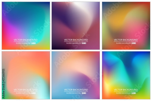 Abstract Creative concept vector multicolored blurred background set. For Web and Mobile Applications, art illustration template design, business infographic and social media, modern decoration
