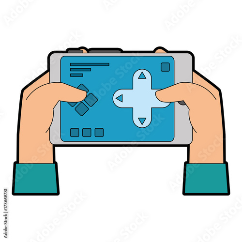 hand user with drone remote control icon