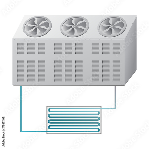 Outdoor and indoor unit chiller. Conditioning system