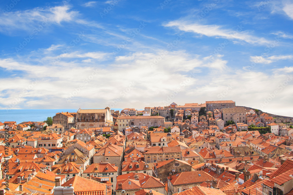 Beautiful view of the streets of the historic city of Dubrovnik, Croatia