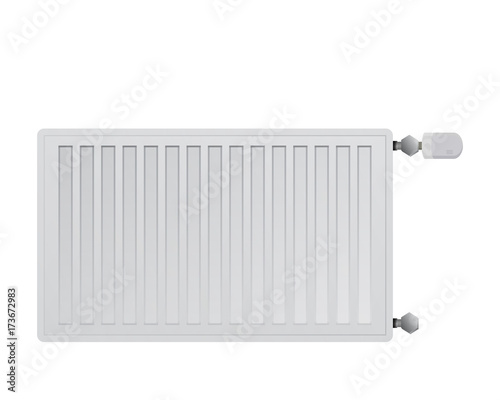 Steel panel radiator for heating rooms in winter. HVAC system.