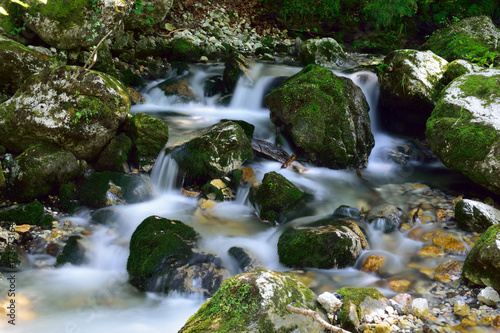 waterfall in forest with long exposure