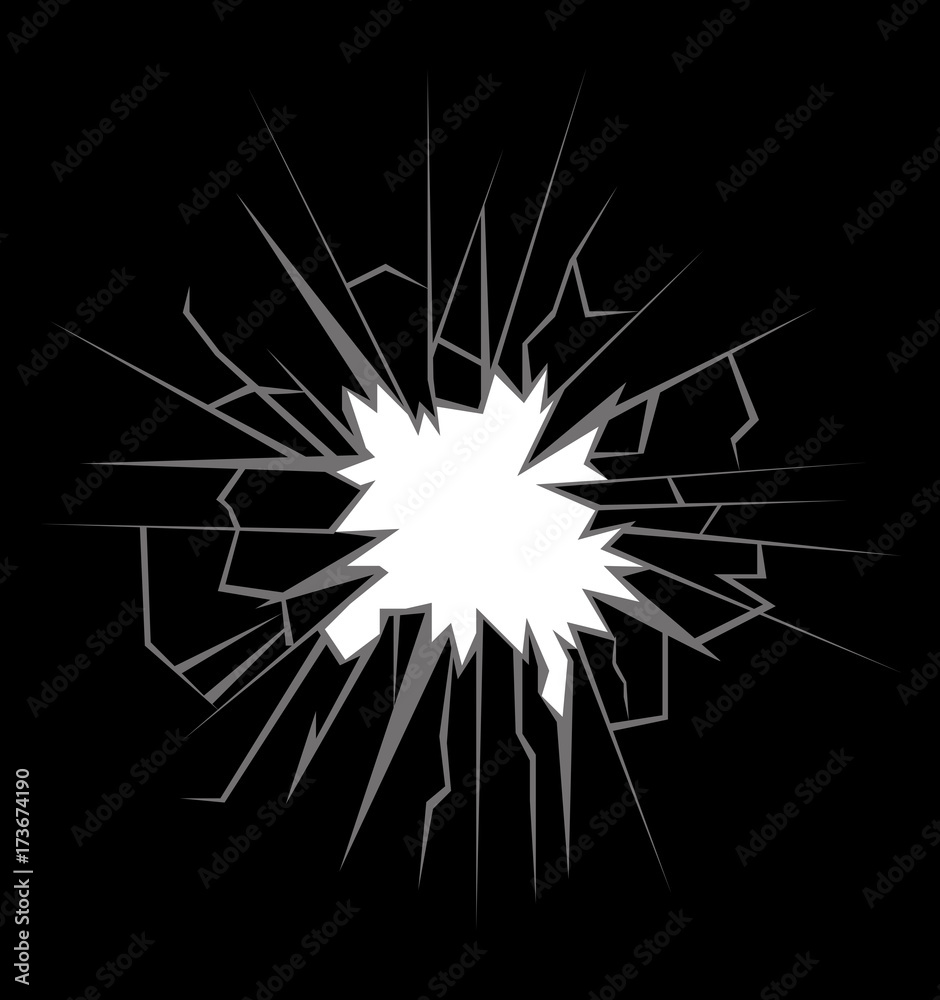 Naklejka premium Crushed glass hand drawn, vector illustration