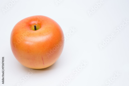 The fresh apple red on white background image