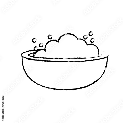 figure pail object with detergent and bubbles to clean