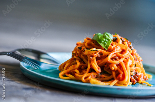 bolognese pasta - italian dish & fresh ingredients
