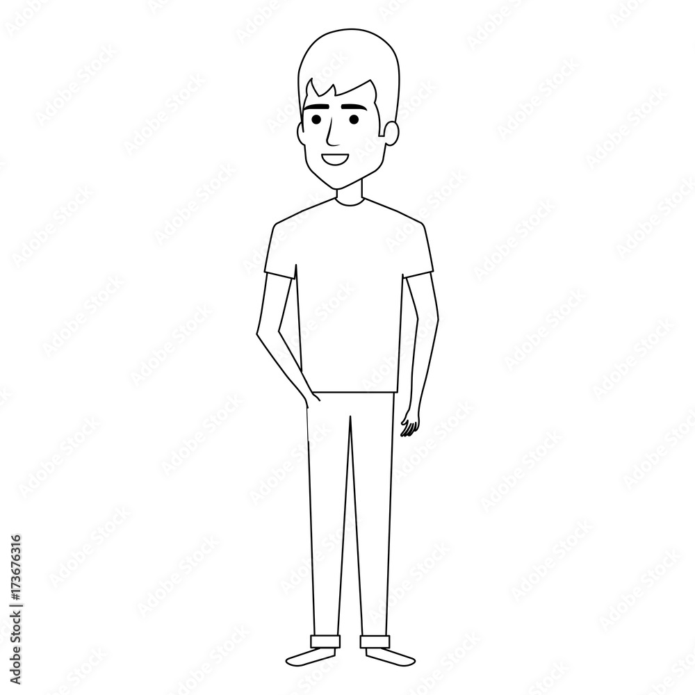 young man standing avatar character young man standing avatar character