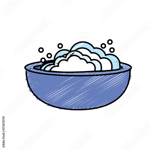 pail object with detergent and bubbles to clean