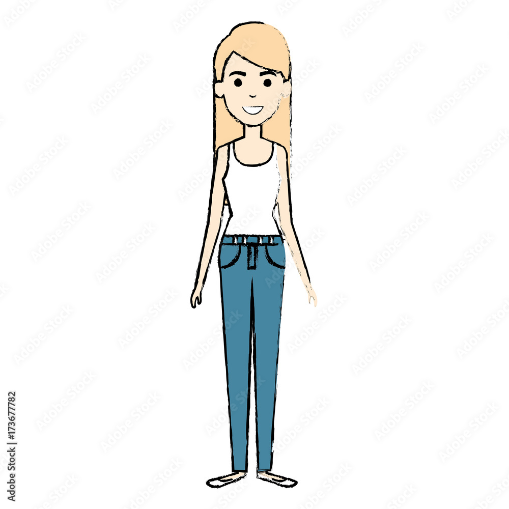 beautiful woman standing avatar character vector illustration design beautiful woman standing avatar character vector illustration design