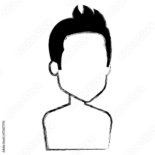 young man shirtless avatar character vector illustration design