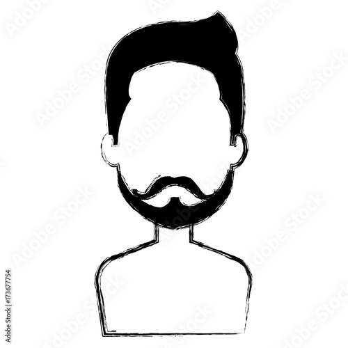 young man shirtless avatar character vector illustration design