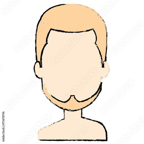 young man shirtless avatar character vector illustration design