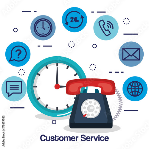 customer service flat settings vector illustration design photo