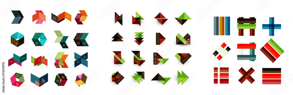 Mega collection of abstract infographic paper templates Mega collection of abstract infographic paper templates