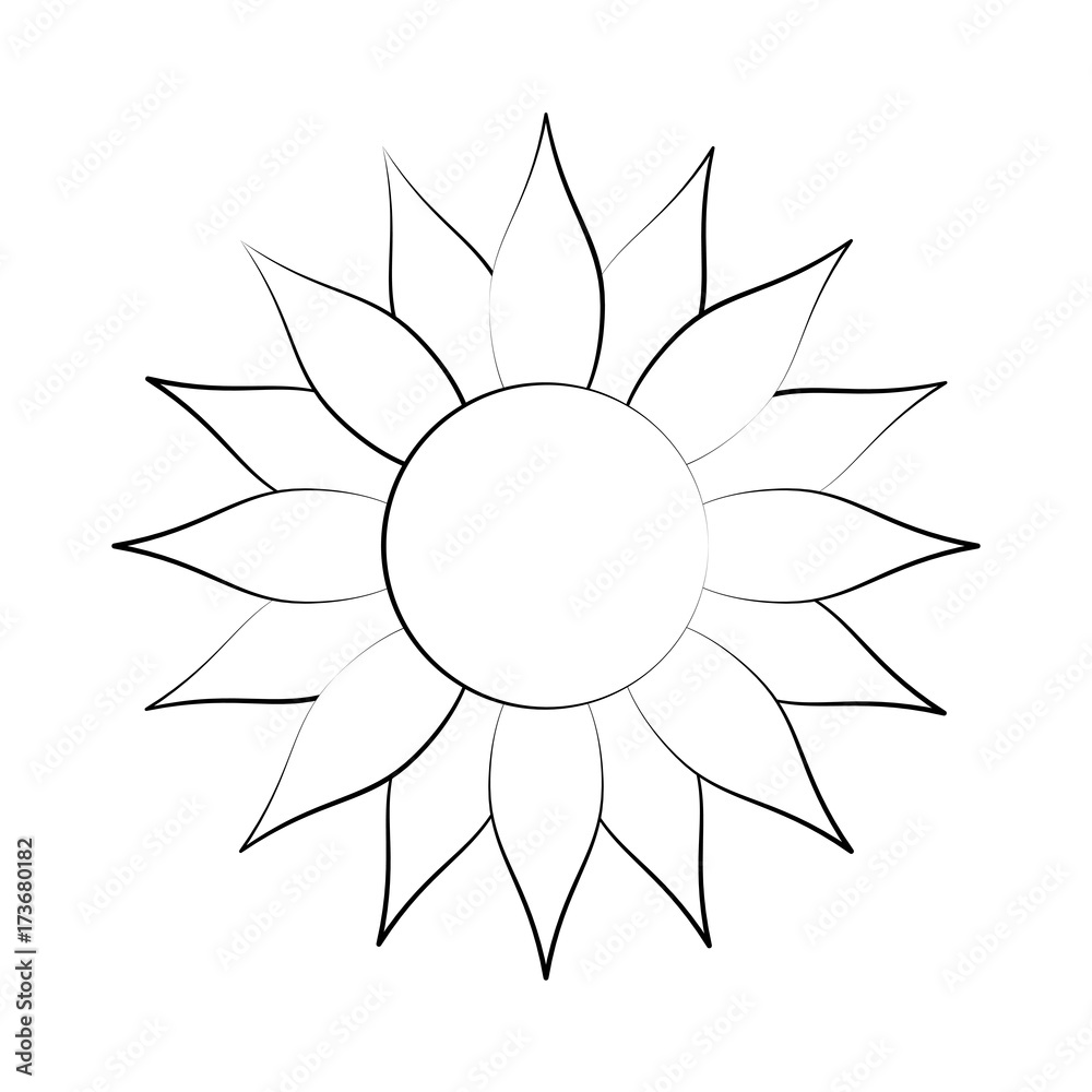 cartoon radiant summer sun vector icon illustration graphic design