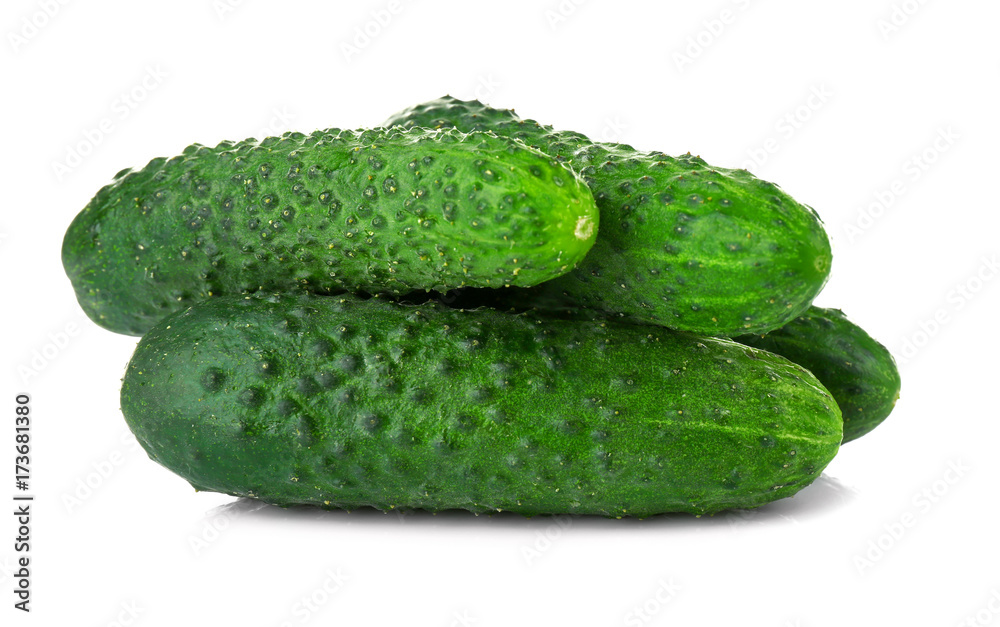 Fresh cucumbers on white background Fresh cucumbers on white background