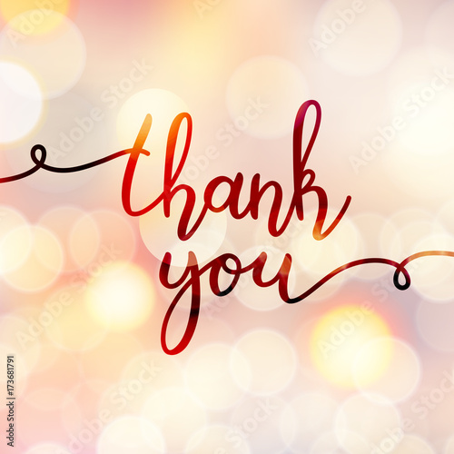 thank you lettering, vector handwritten text, card template