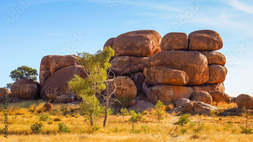 Rock formations of Devils Marbles in Australia