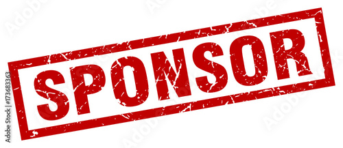 square grunge red sponsor stamp